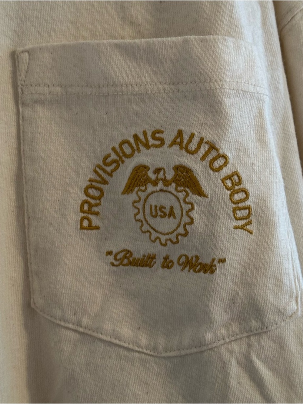 Old Navy Men’s Cream Long-Sleeve Crewneck Graphic Printed Tee w/ Embroidery XL - Picture 5 of 7